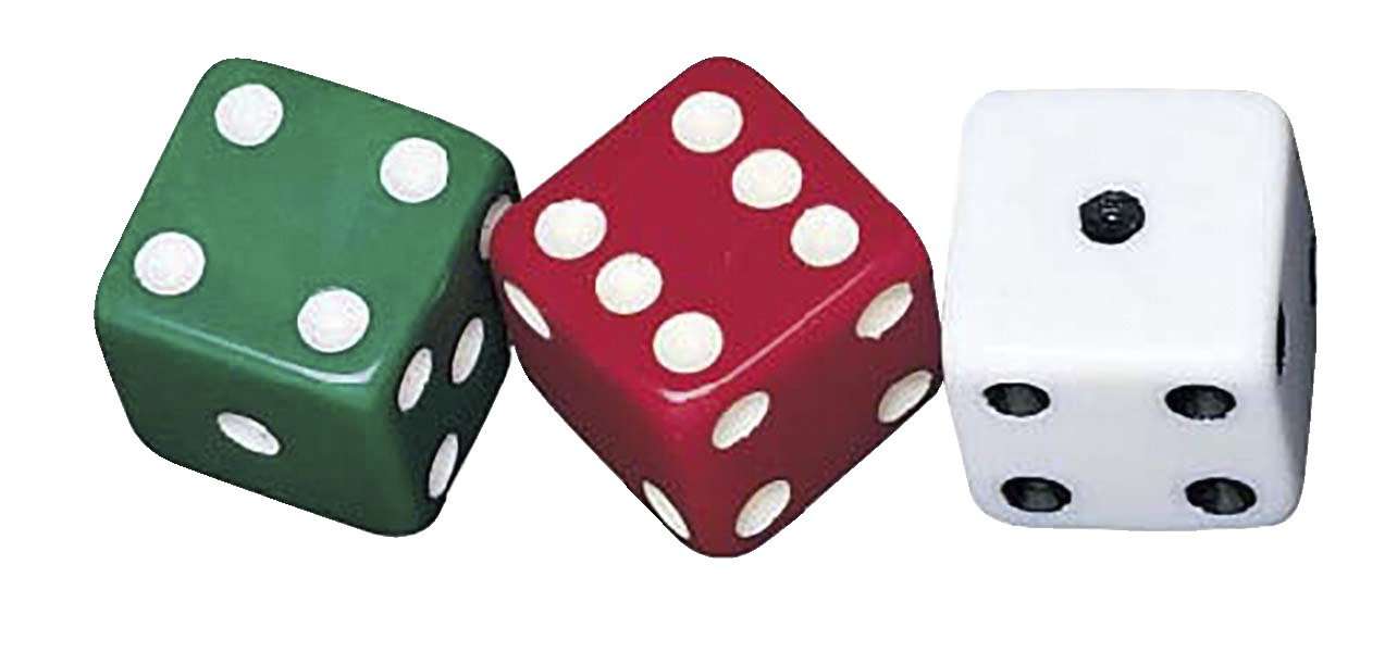 School Smart Dotted Dice Set – Assorted Colors - Set of 36, 089918, Assorted Size