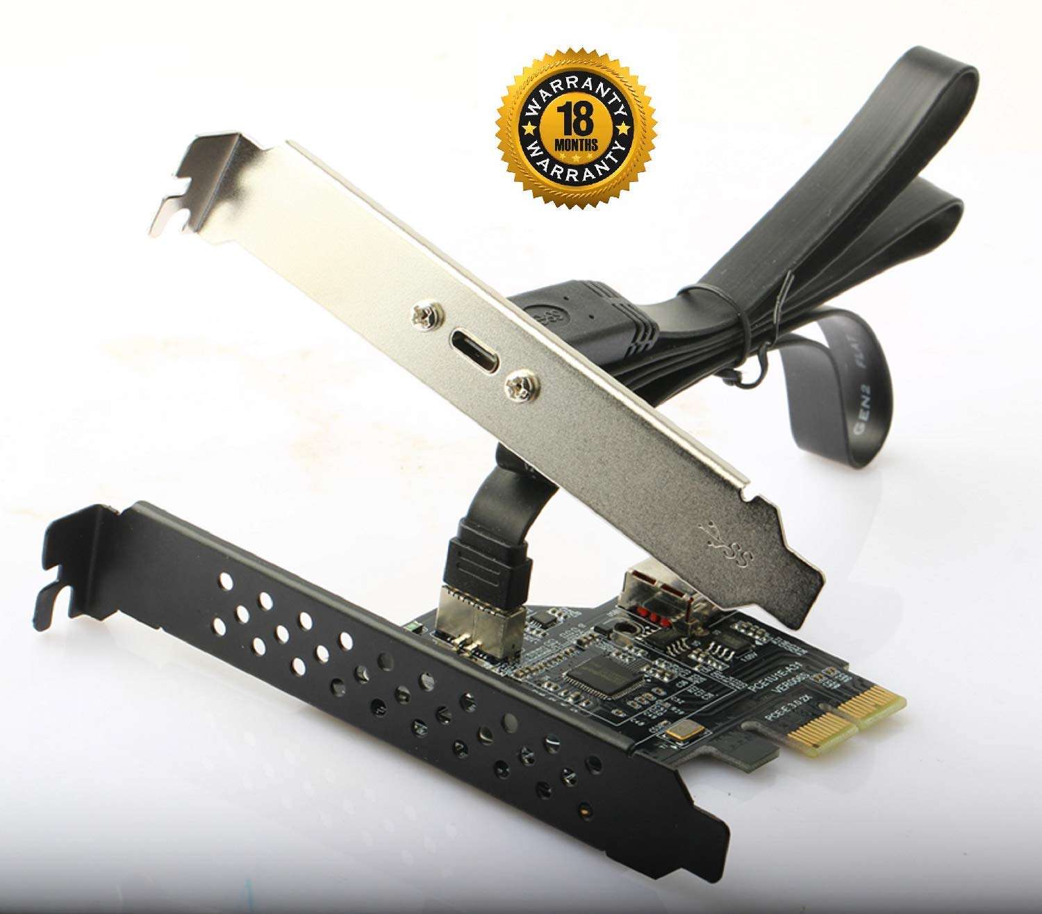 USB-C Front Panel Extension Cable, USB C Mount Motherboard Header Cable, USB 3.0 Motherboard Internal Cable, USB 3.1 Gen 2 Front Panel 20-Pin to Female Connector with Panel Mount Screw - 80cm 3