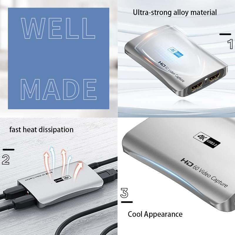 4K 30FPS Capture Card Recording HDMI to USB 3 Streaming Live Stream and Record for PS4 5 Nintendo Switch Video Recorder Box 2