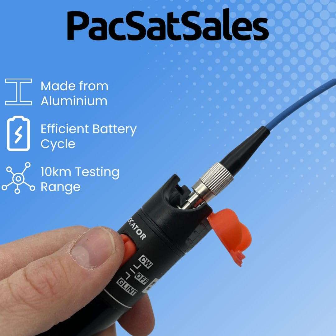 10mW Visual Fault Locator (VFL) and Fiber Optic Cable Tester - Strong Light Beam - Tough Aluminium Body - Case Included - Commercial Quality 2
