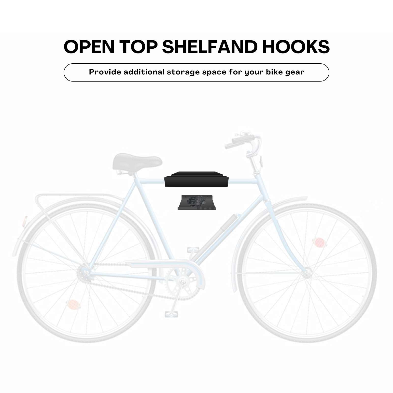 Bike Wall Mount Multifunctional Wall-Mounted Bike Hanger Horizontal Indoor Bike Rack For Space Saving Bicycle Wall Mounted Storage Racks In Apartments And Garages 5