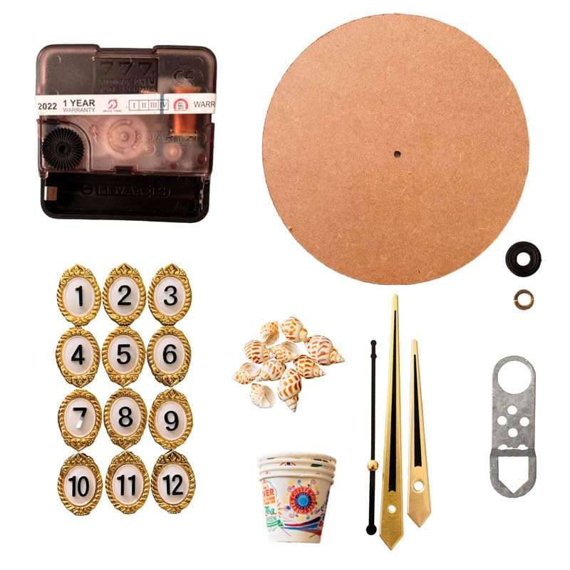 LkbHub DIY Resin Art Clock Making Kit 12" Round MDF Sheet, Pigments, Clock Machine,Numbers,Kante and More 1