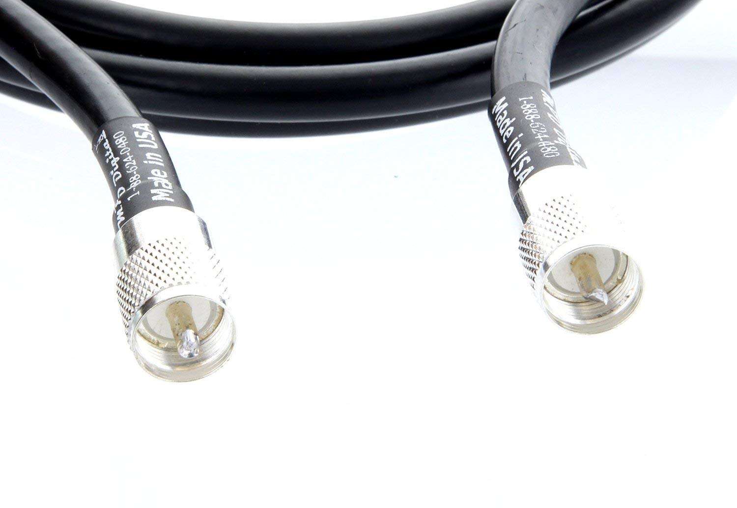MPD Digital Times Microwave LMR-400 Ultraflex RF Coaxial Antenna Cable Threaded-on Soldered Type UHF PL259 Male Connectors (5ft)