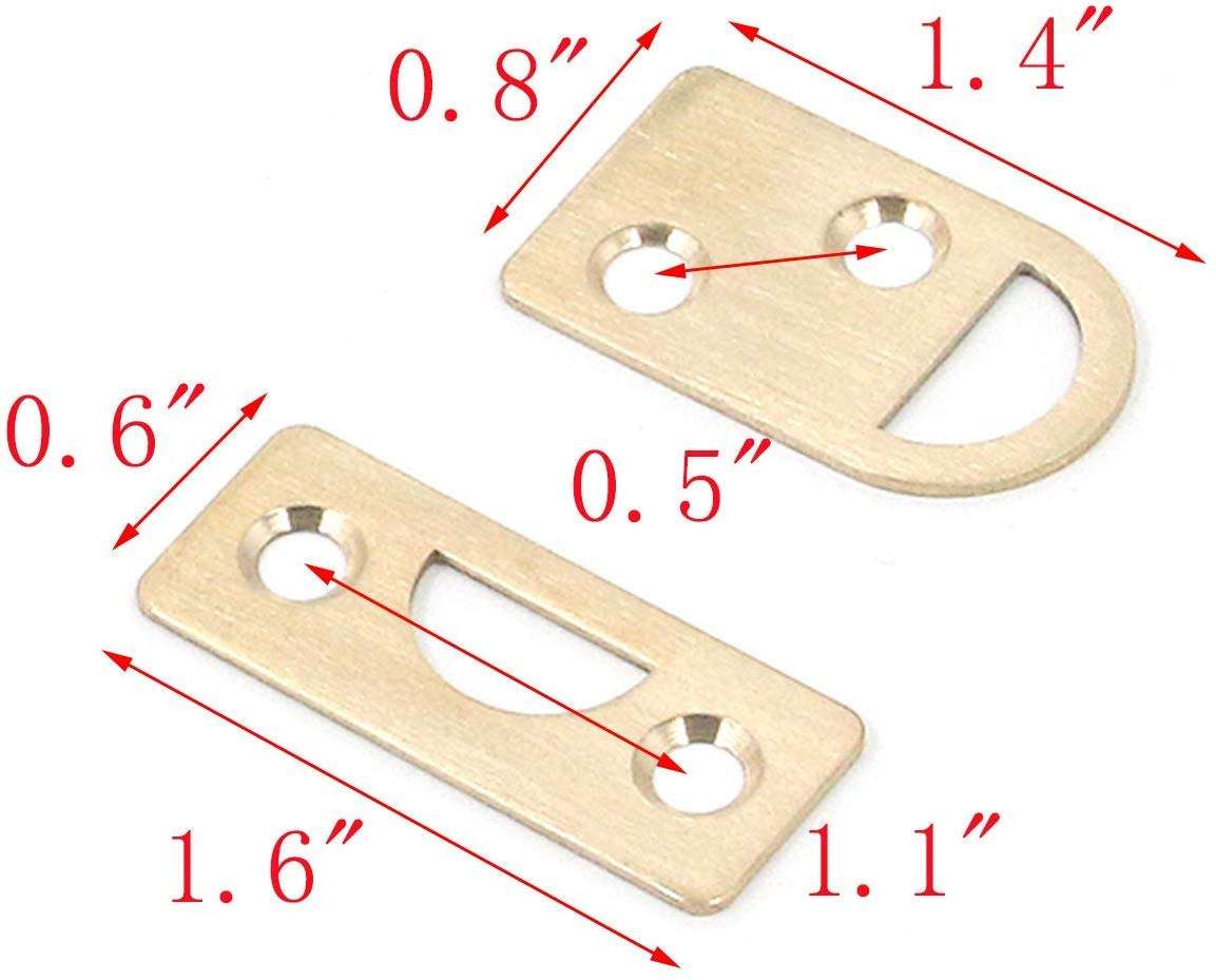 MY MIRONEY Solid Brass Surface Bolt 2 Inch Hardware Slide Surface Door Bolt Brushed Gold Barrel Bolt Lock 3
