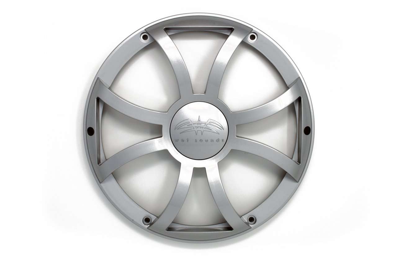 wet sounds Revo 10" Subwoofer & Grill - Black Subwoofer & Silver XS Grill - 4 Ohm 5