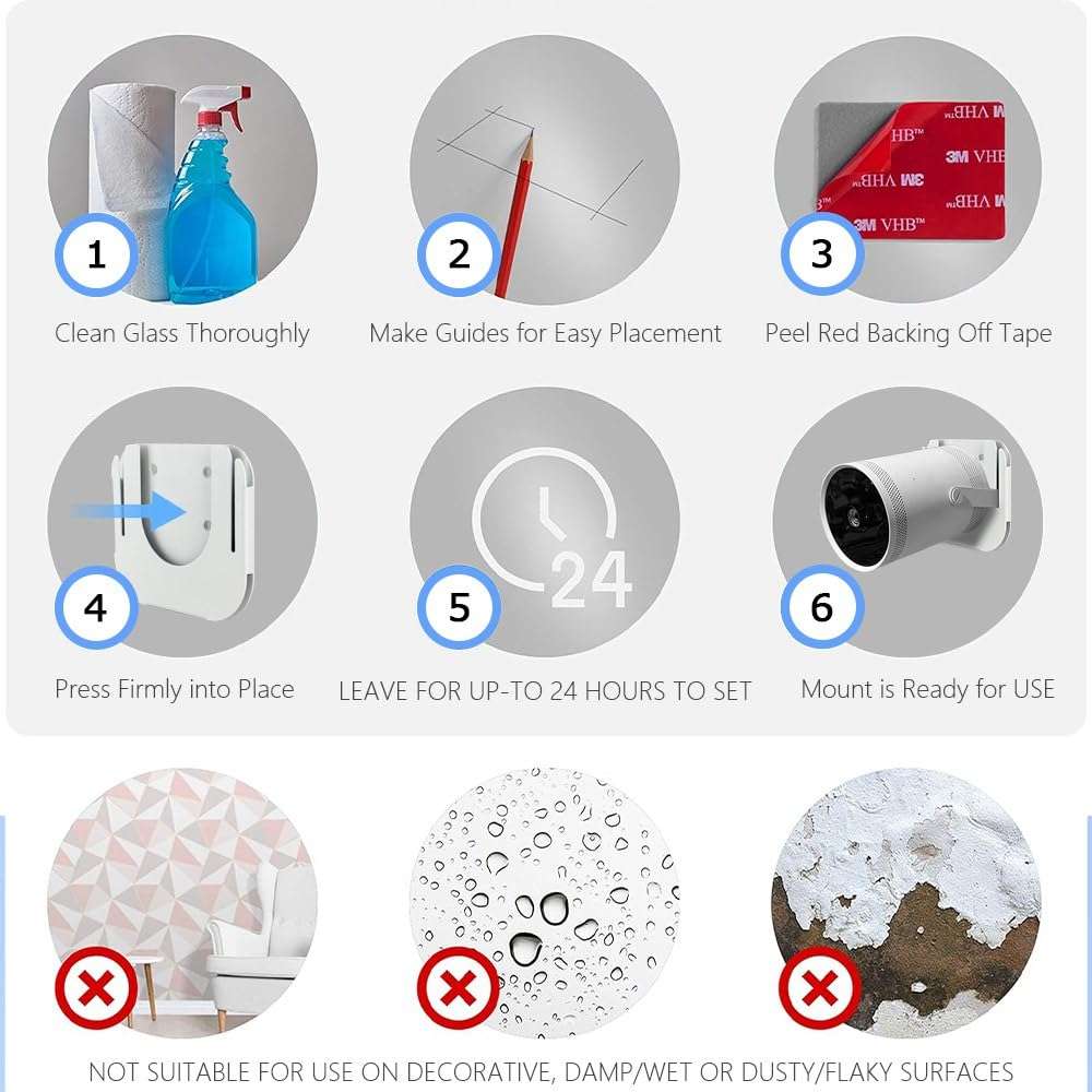 Chanvoo Drill Free Wall Mount Compatible with Samsung Freestyle Projector Ceiling Mount, Freestyle 2 Accessories Steel Wall Mount Shelf (White) 6