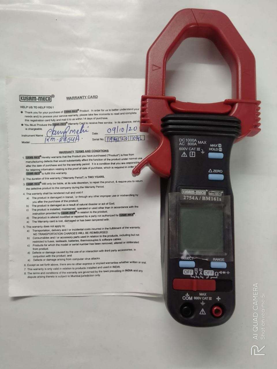 KUSAM MECO KM 2754 A-T - TRUE RMS SENSING 17 FUNCTION 30 RANGES 5