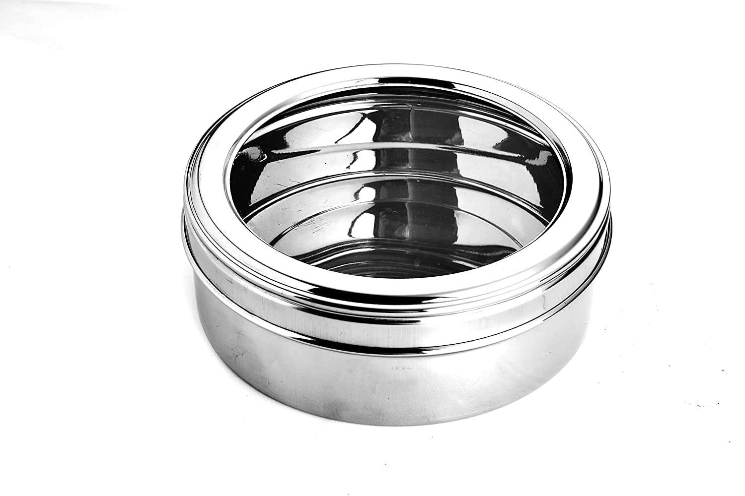 Skitch Stainless Steel Multipurpose Container See Thru Pappad/Chapathi Dabba/Chocolate Box 3