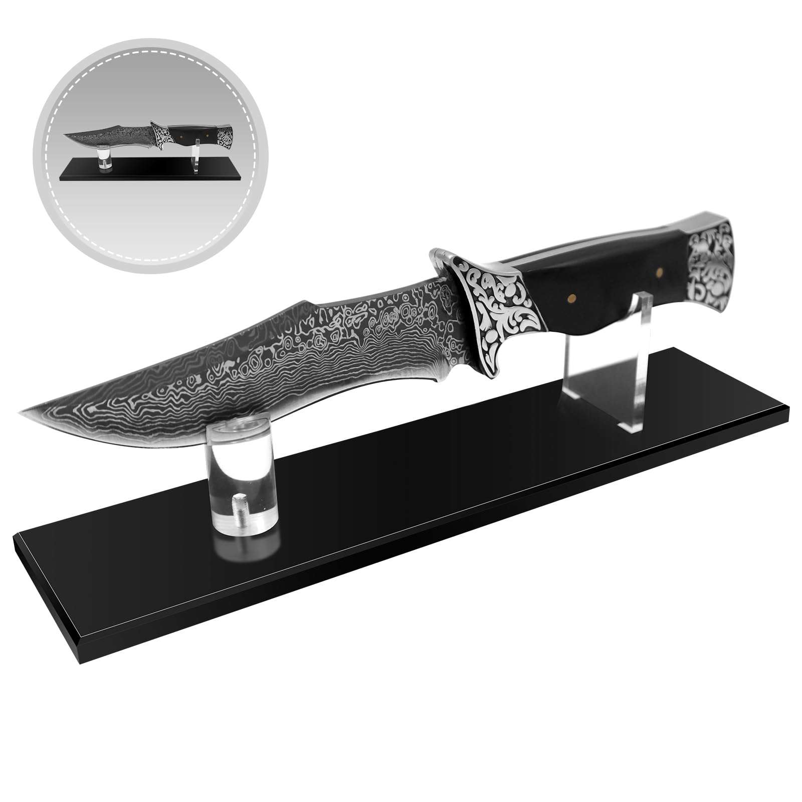 Biobasedon Acrylic Knife Display Stand Knife Holder, knife Display Case for Fixed Blade Knife Collection Display, Single Knife Display Stands are Suitable for Displaying Most Knives