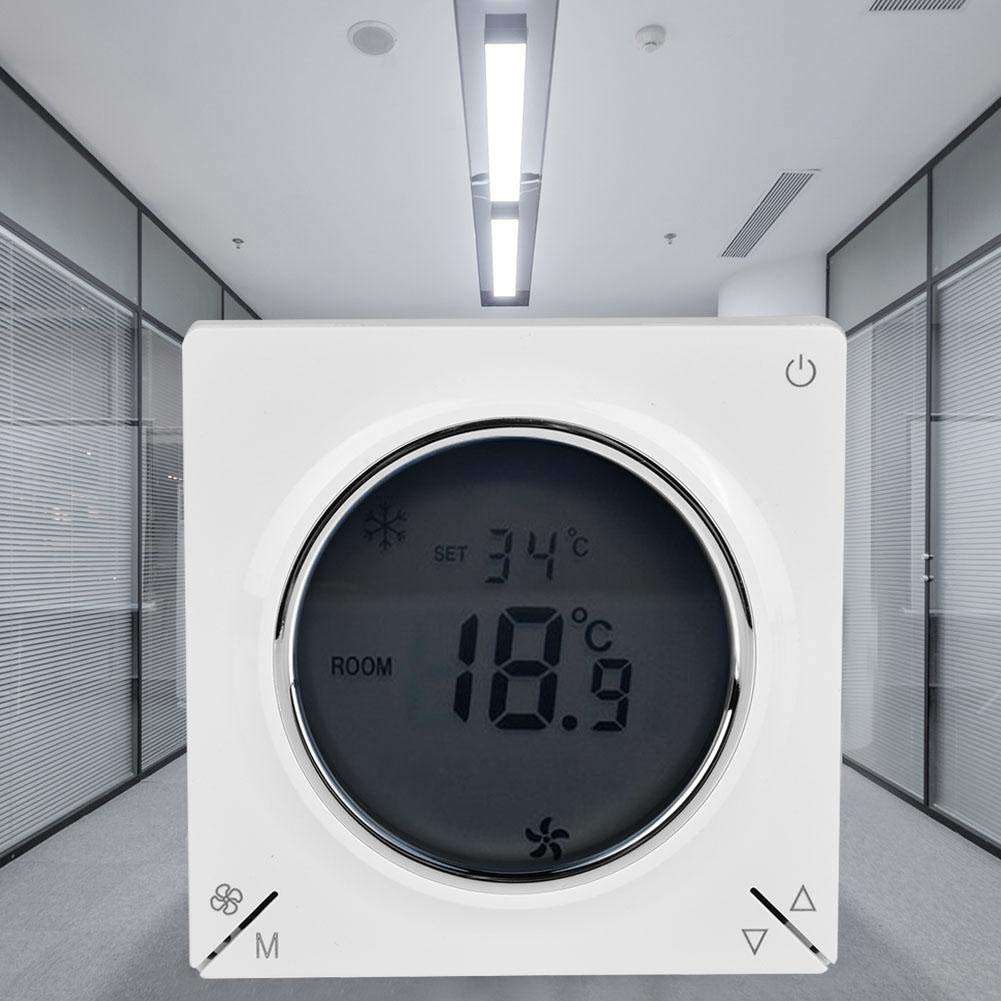 Air Conditioning Thermostats, Super Large LCD Screen Fan Coil Digital Display Thermostat Control Central Thermostat Cooling Heating Room Temperature Controller,Comfort and Energy Saving 4