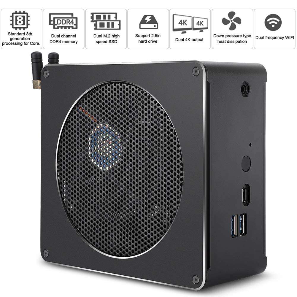 Plyisty Mini Computer Support Dual-Band 4K Output Support Type-C Computer Host, Support Energy-Saving Technology(U.S. regulations-) 2