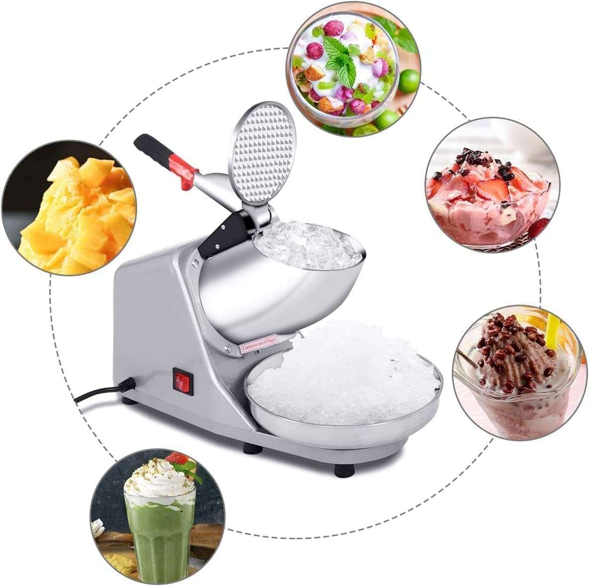 FROTH & FLAVOR Ice Crusher Machine with Sensor - Electric Ice Shaver for Smoothies, Cocktails, and Shaved Ice - Ideal for Home, Bars, Cafes, and Restaurants 3