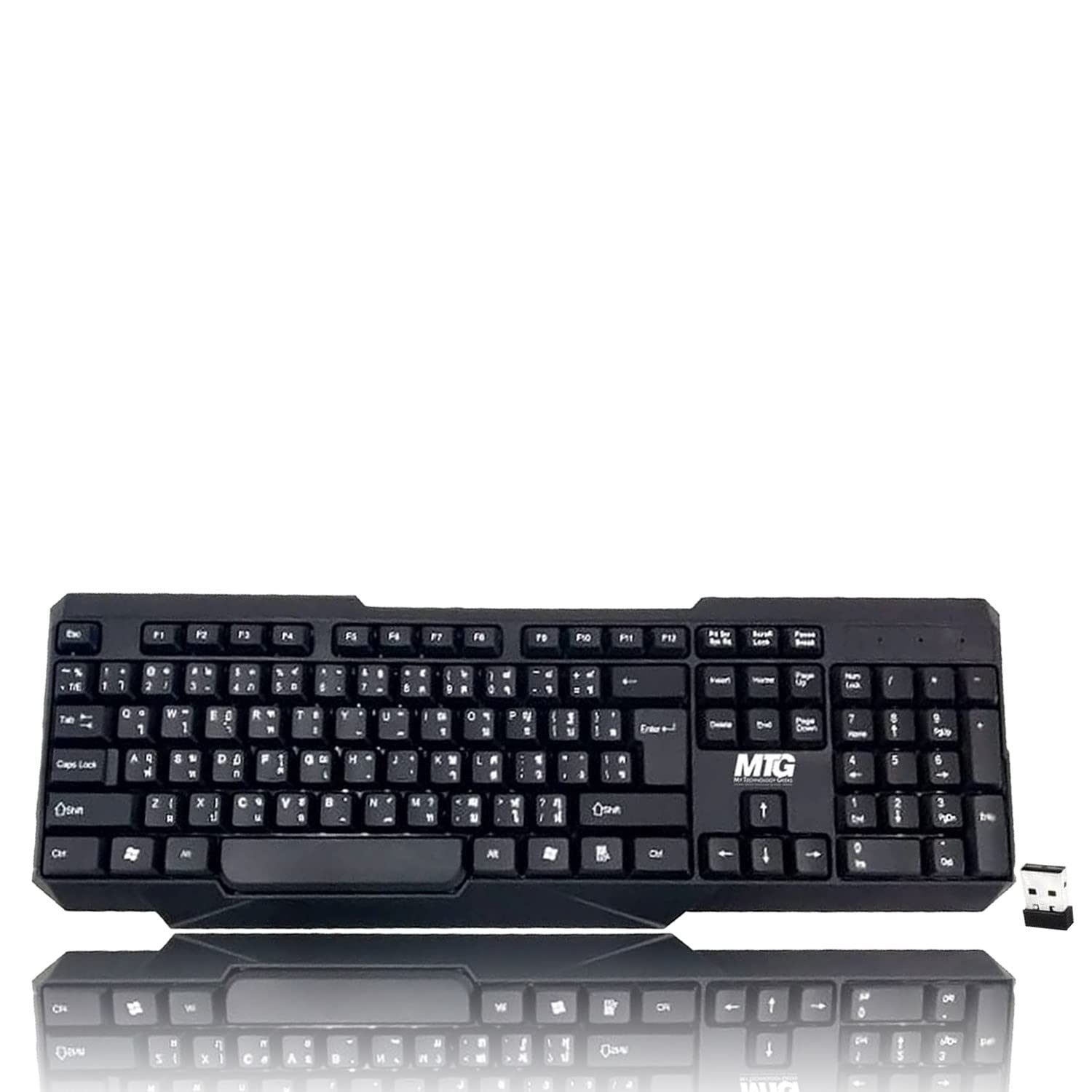 MTG Wireless Keyboard for Windows, Linux and Mac 2.4GHz Wireless with USB Receiver, Waterproof Design, This Keyboard Comes with 114 Keys, Compact Design, PC/Laptop – Black (– Pack of 20) 1