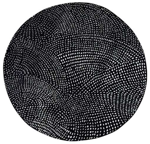 Huble Hand Tufted Wool Area Rug, Round Carpet, Ideal for High Traffic Areas in Living Room, Bedroom, Best Home Decor Gift (4'x4')