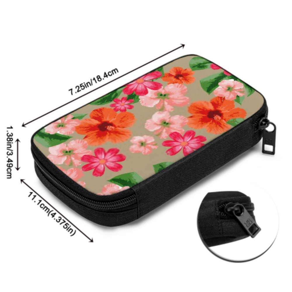 Electronics Accessories Organizer Bag Beach Cheerful Pattern Wallpaper Tropical Leaves Electronics Organizer Electronic Organizer Bag Storage Bag of Cases for Cable, Charger, Phone, USB, Sd Card 5