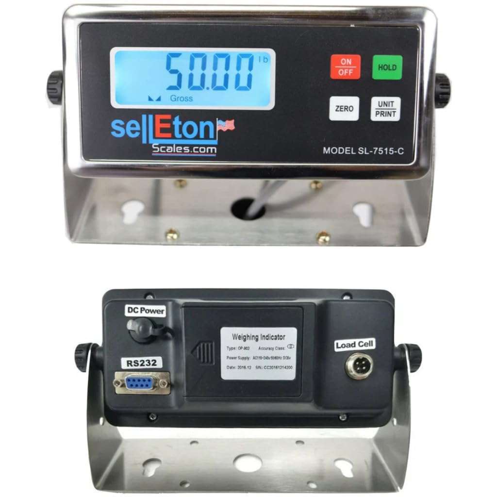 SellEton SL-700-5x5-NN 60" x 60" (5' x 5') Floor Scale/Pallet Size with Indicator (Yellow, 60" x 60" (10,000 lb x 1 lb)) 5