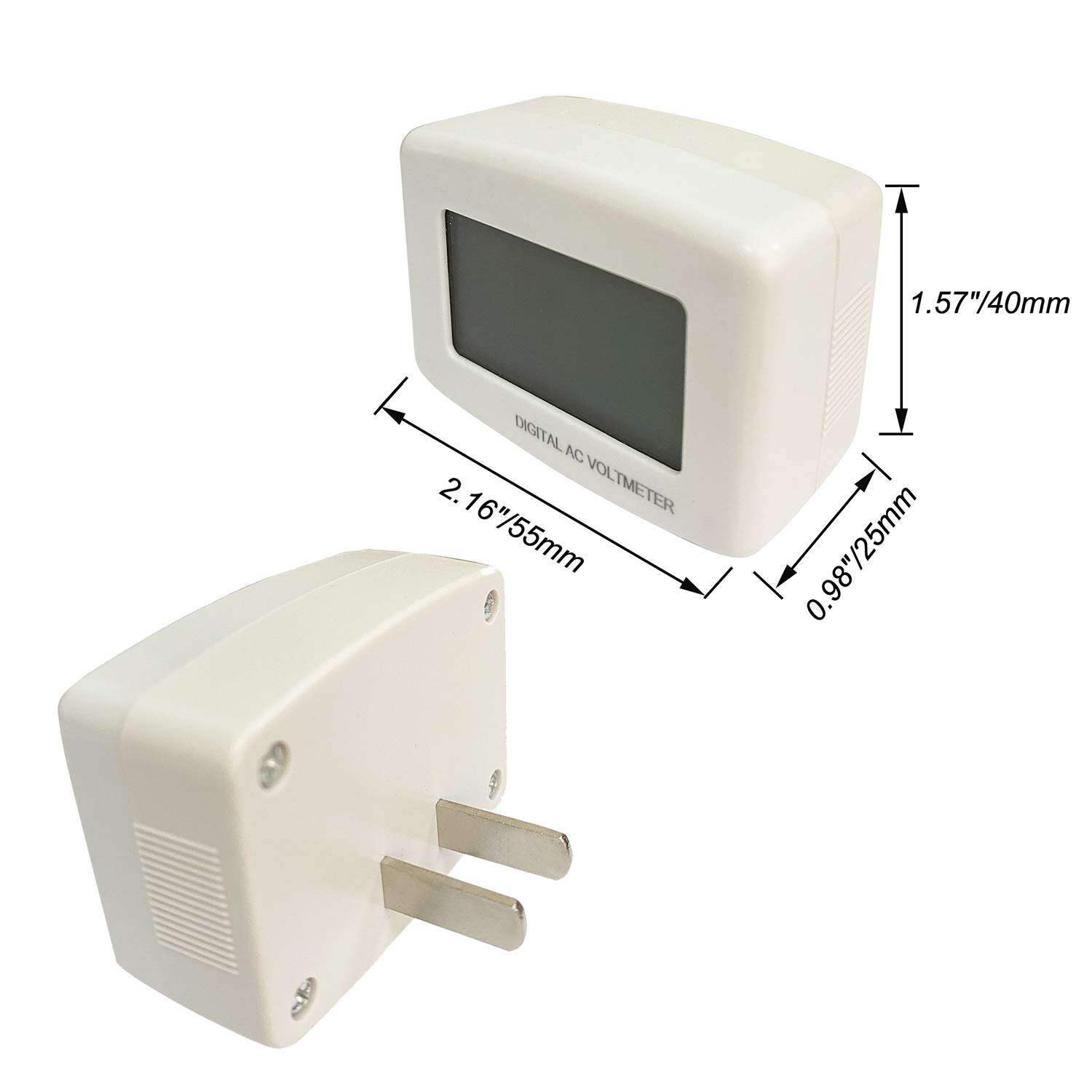 Proshopping 2 PCS AC 110V Flat Plug Voltage Meter, Digital Voltmeter Display Gauge, Voltage Monitor Tester, Auto Power Line Volt LCD Panel Indicator -for Household Wall Plug in Outlet, RV (AC 80-300V) 2