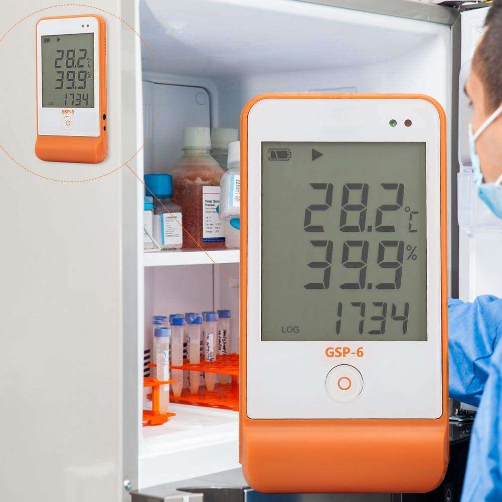 Bicaquu GSP-6 Temperature Humidity Data Logger Recorder for Refrigeration Cold Chain 16000 Points 5