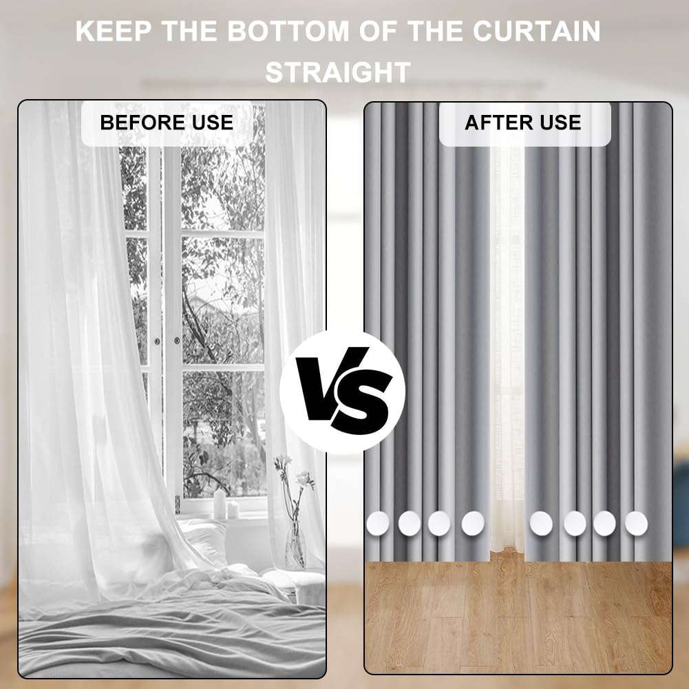 Serveyou 10pcs Shower Curtain Weights,Magnetic Curtain Weights,Curtain Weights,Shower Curtain Magnets,Silicone Coated Strong Shower Curtain Magnets,for Drapery Home Heavy Duty Strong Magnetic 4