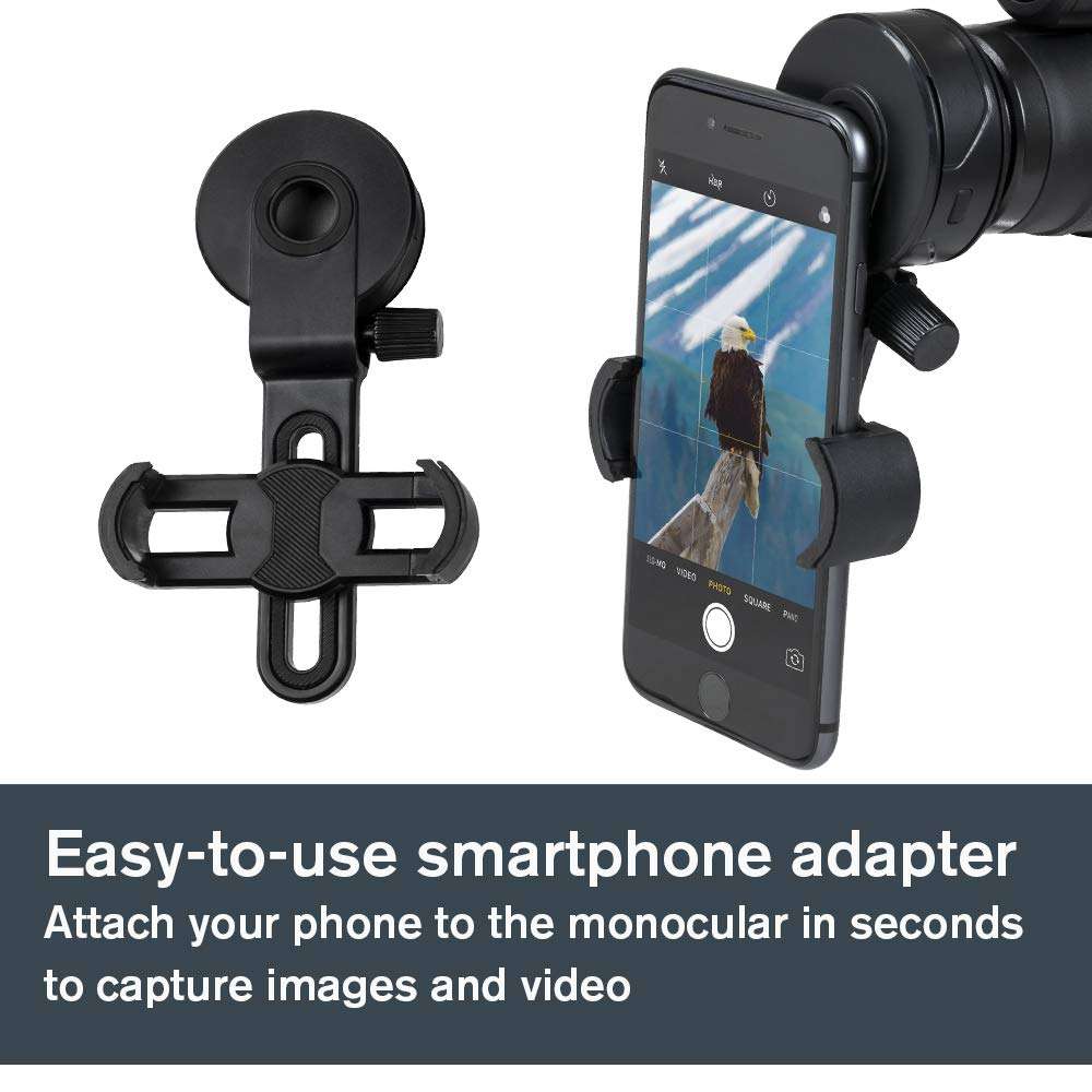 Celestron – Outland X 20x50 Monocular – Outdoor and Birding Monocular – Fully Multi-Coated Optics and BaK-4 Prisms – Bonus Smartphone Adapter, Bluetooth Remote & Tripod Included 3