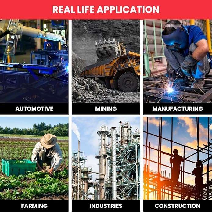 TECHNOSPILL Steel Toe Lightweight Gum Boots | Standard Steel Safety Shoes | Size - 8 | Anti Slip, Waterpoof | Breathable Printed Leather Shoes | Puncture and Tear Resistant | For Industrial Use I Colour - Red (10, UK Footwear Size System, Adult, Men, Numeric, Medium, 10) 5