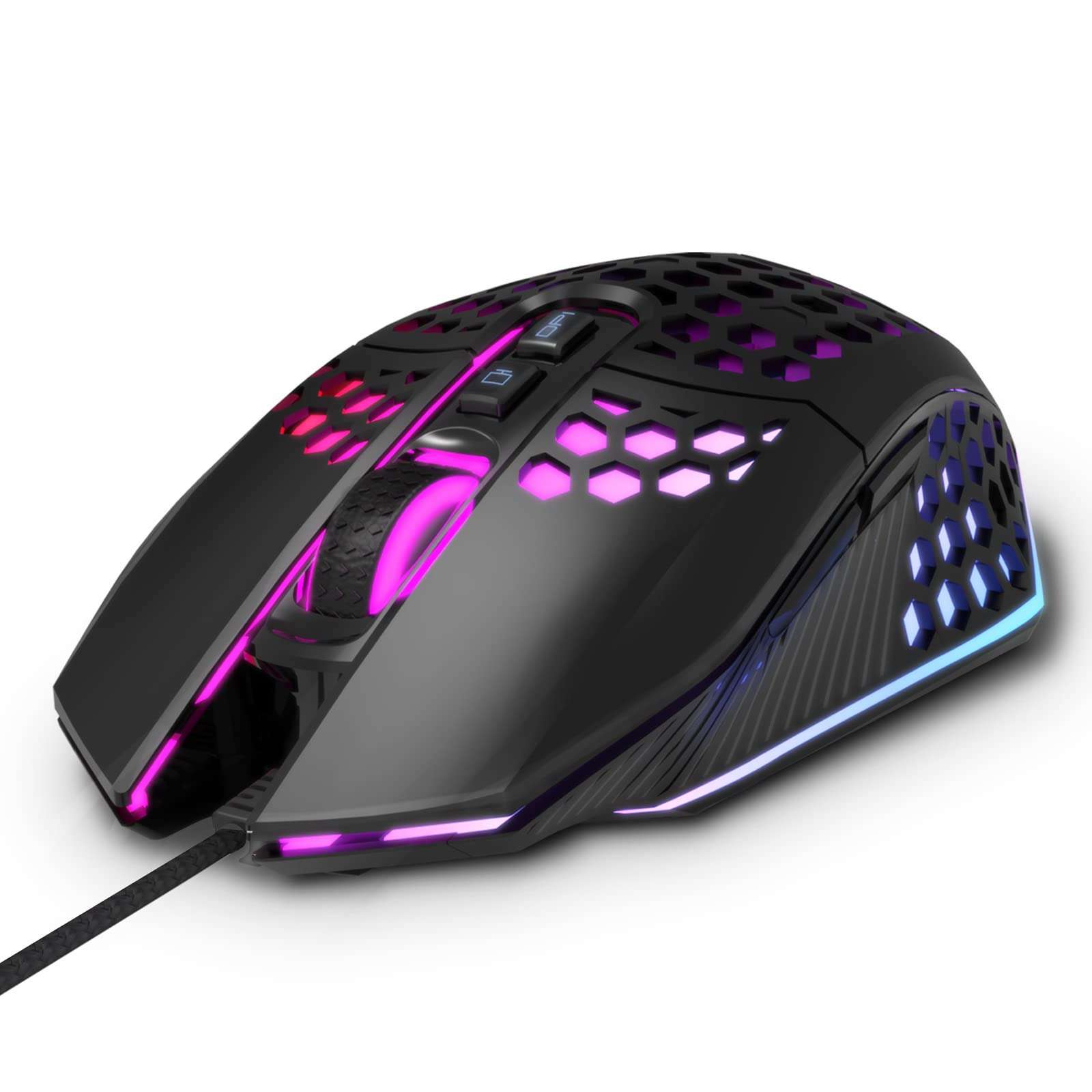 targeal Ergonomic Gaming Mouse - USB Wired Computer Gamer Mice with 8000 DPI Adjustable/Customizable Buttons/RGB Backlit - for Windows 7/8/10/XP, Vista, Linux, PC/Mac/Laptop 1