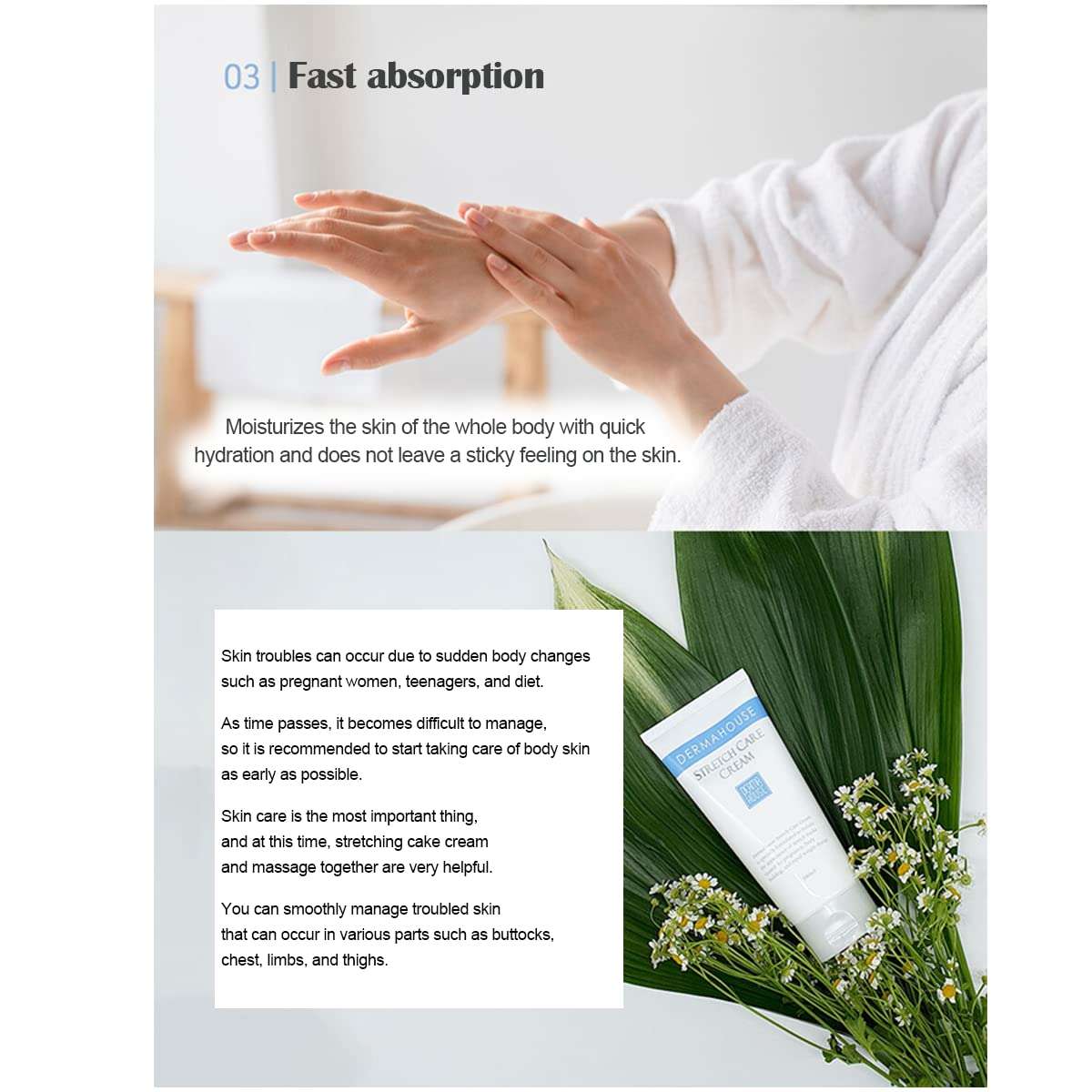 DERMAHOUSE Body Care Stretch Care Cream 180ml for Skin Concerns 3