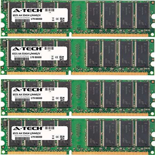 A-Tech 4GB KIT (4 x 1GB) for HP-Compaq HP Pavilion Desktop A1209kr A1210.dk A1210.ES A1210.UK A1210cl A1210in A1210n A1210tw A1211kr A1211n A1212.dk A1212kr DIMM DDR Non-ECC PC3200 400MHz RAM Memory