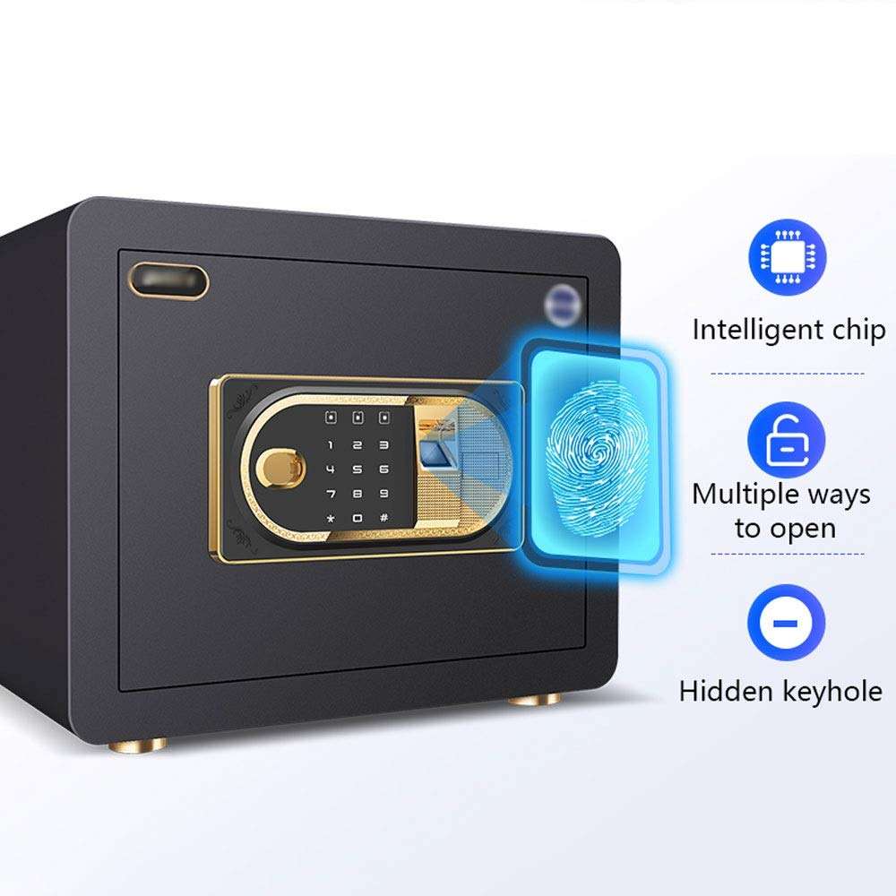 Ma DONG Safety cabinet, 360° intelligent anti-theft metal password fingerprint all steel can be wall-mounted mini safe deposit box, suitable for: office/home/finance, 4 styles available @ 3