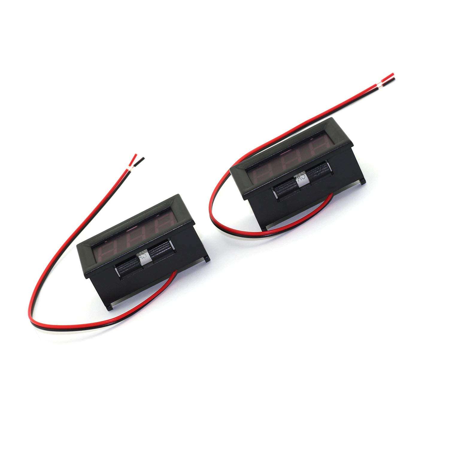 DGZZI 2PCS Red LED Digital Voltmeter Voltage Meter DC 4.5V to 30V Voltage Panel Meter for 6V 12V Electromobile Motorcycle Car 6
