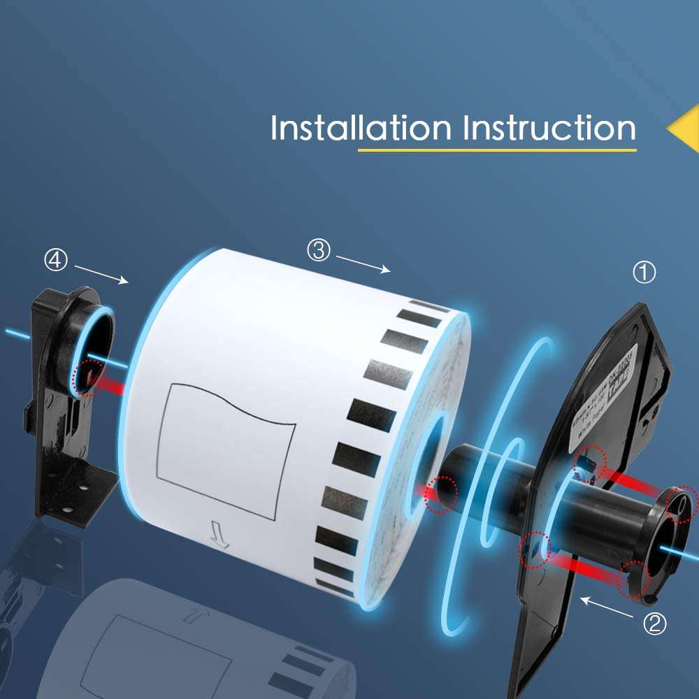 BETCKEY - Compatible Continuous Film Label Replacement for Brother DK-2212 (2-3/7" x 50'), Use with Brother QL Label Printers [10 Rolls] 6