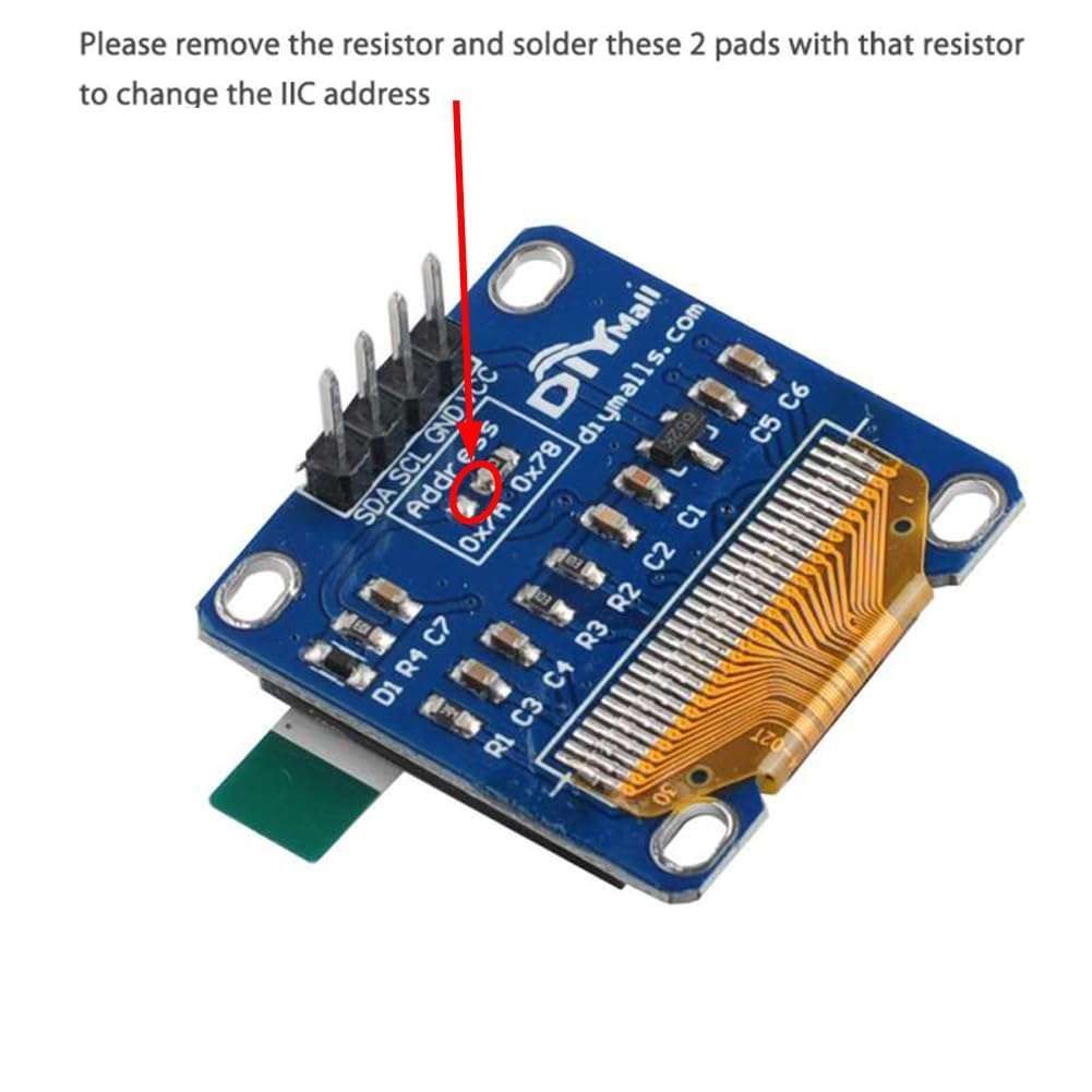 DIYmall 0.96 Inch Blue OLED Module I2C IIC Serial 128x64 LCD LED Display for Arduino Micro:bit 51 MSP420 STIM32 SCR (Pack of 2pcs) 3