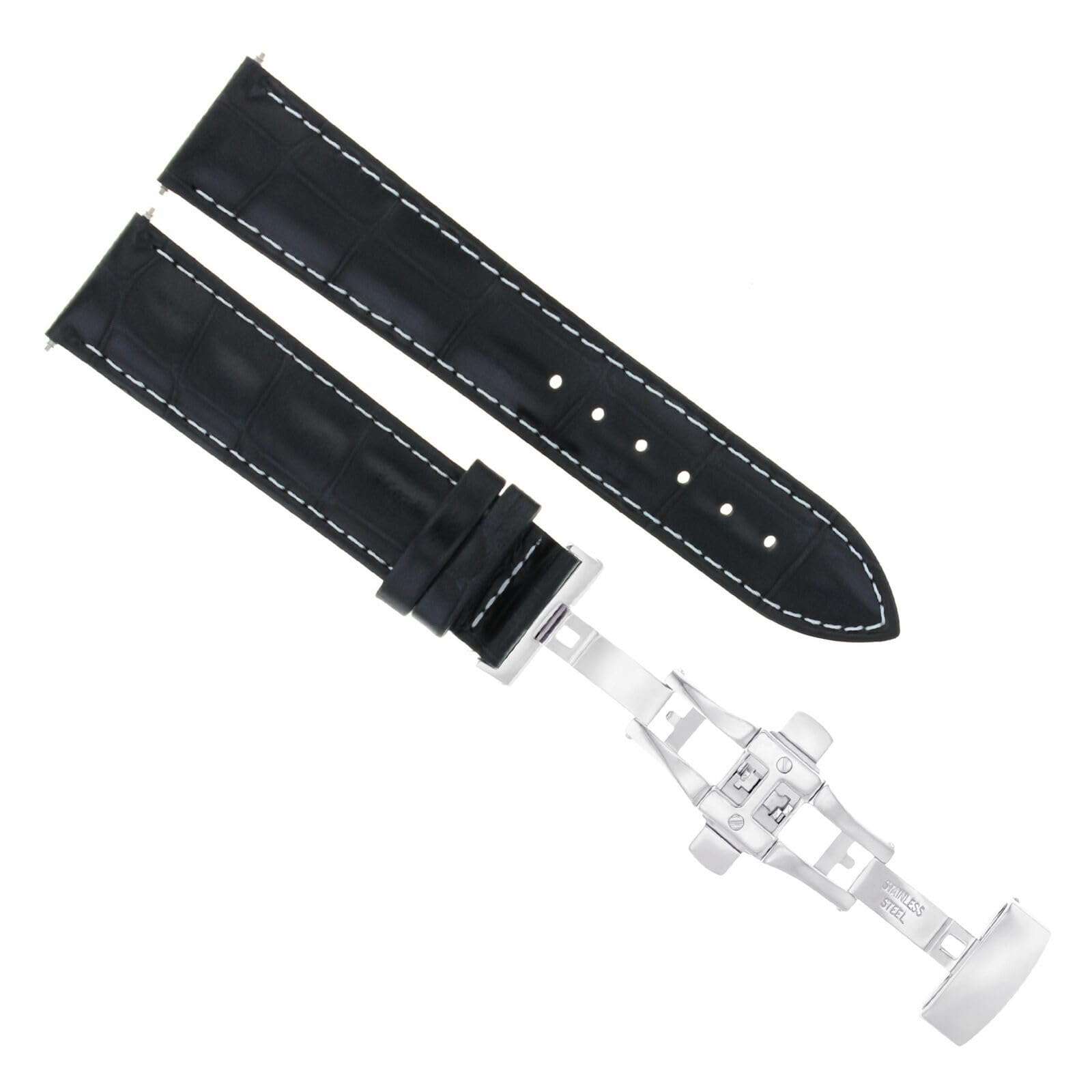 Ewatchparts 17-24mm Leather Watch Band Strap With Deployment Clasp Compatible With Panerai Watch 3B 5
