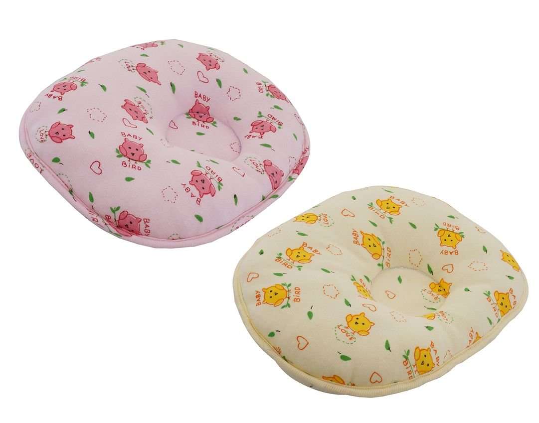 Aarushi Baby Pillows Round Shape for Infant Soft Sleep Pillows Pack of 2 Radom Color and Print 1
