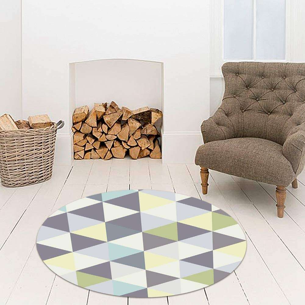 Sitting Pad, Strong and Durable Non-Slip Washable Super Soft Flannel Chair Mat, for Laundry Entry Way Kitchen, Bathroom Apartment, Dorm Room(100cm in Diameter) 6