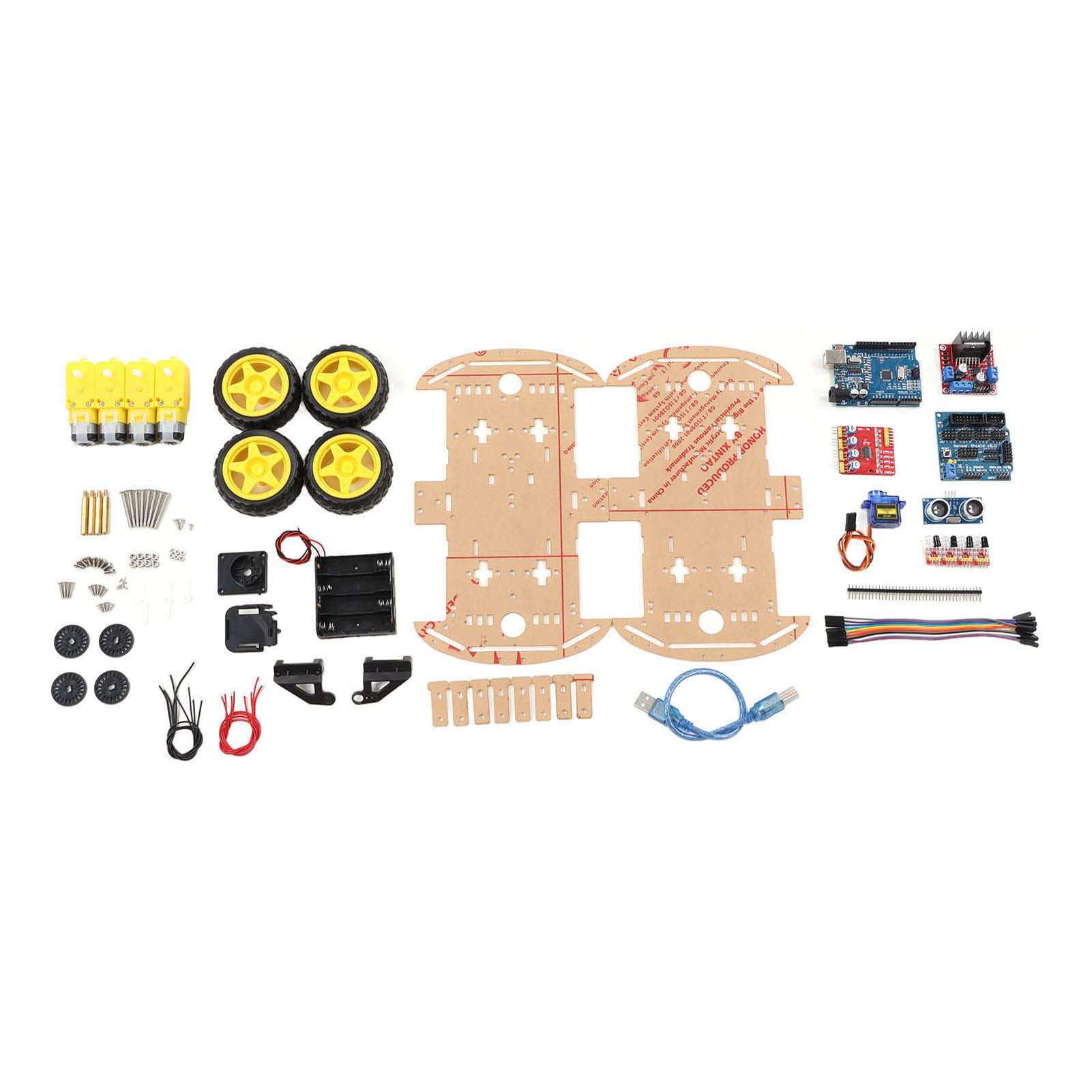 Respicefinem Stable Robot Kit 25. 0×17. 0×5. 0 Smart Robot Car Chassis Kit Tracking Motor Robot Smart Car for 4Wd Smart Robot Car Chassis Kit Control