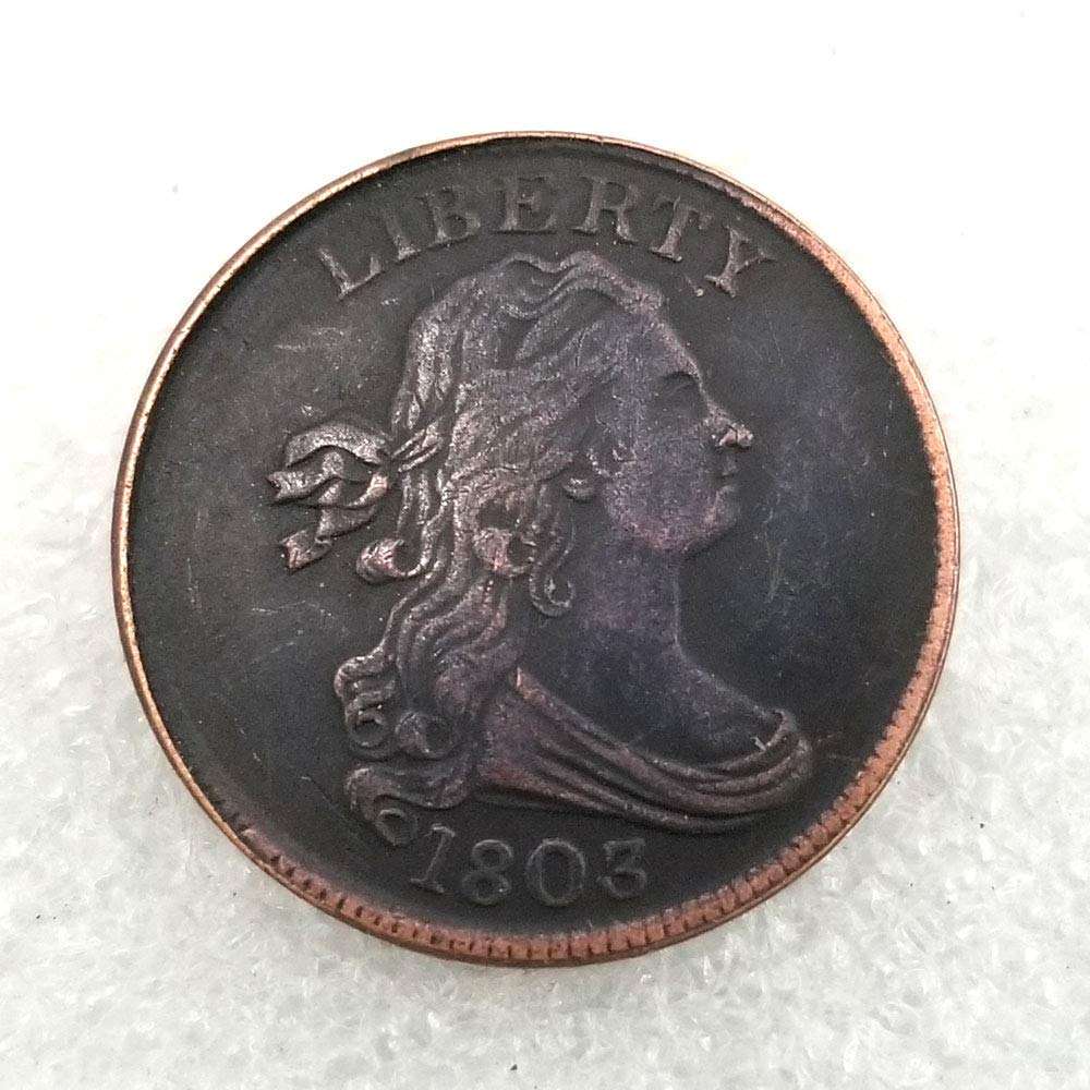 MarshLing 1803 Best Half-Cent Nickel US Coin -Commemorative Old Coins Collecting-Uncirculated Morgan Dollars Favors US Coin for Dad/Boyfriends/Husband Gift Forever 5