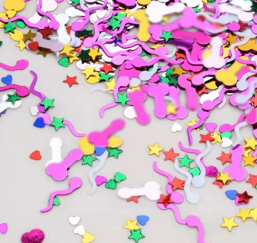 2025Pcs Glitter Confetti Cute Sprinkle Bachelorette Party Confetti Table Decoration for Valentine's Day, Confetti Cannon, Celebration, Wedding, Engagement Supplies(Colorful) 1