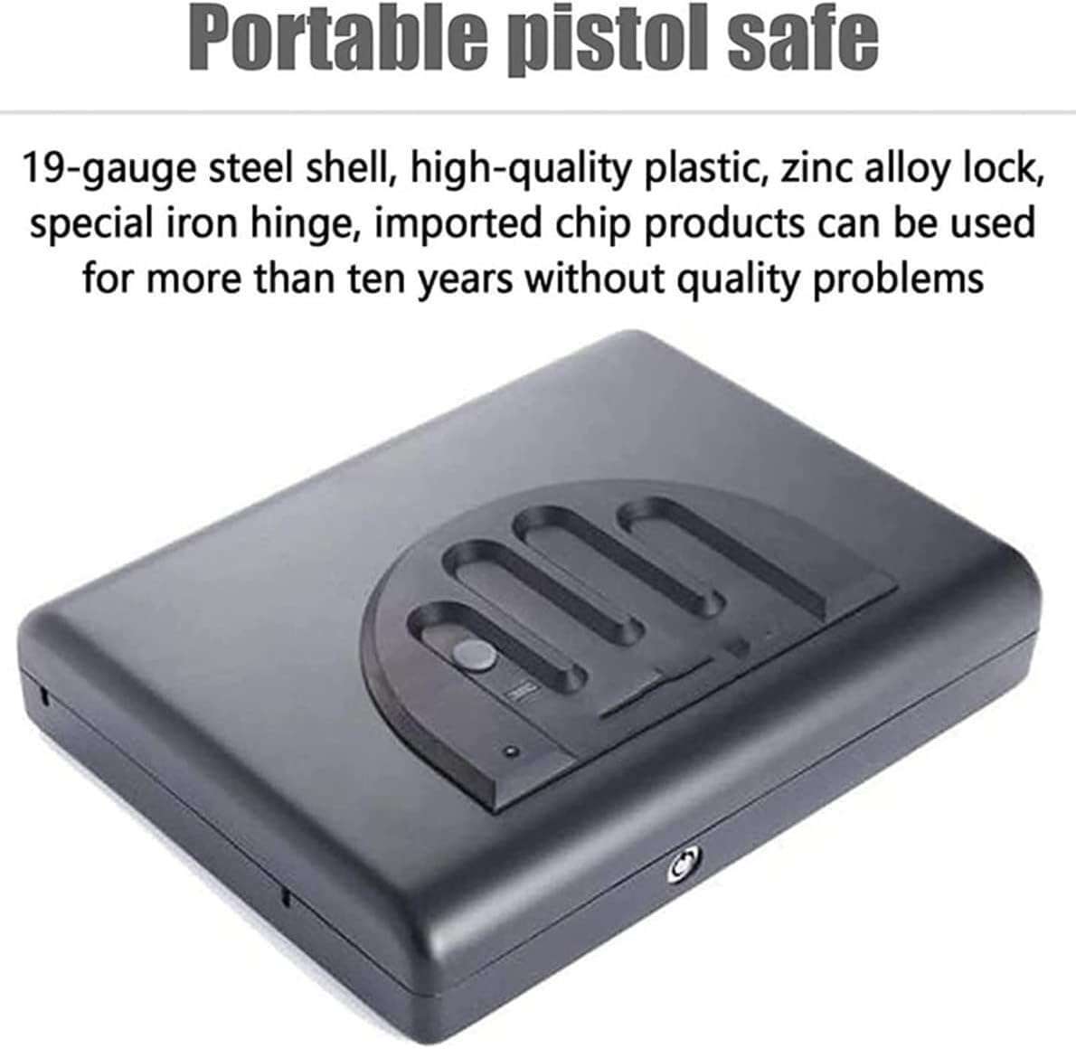 FlexiSpaceUS Safe with Biometric Fingerprint Keypad Lock and Key Smart Pistol Safe for Money/Pistol/Cash/Jewellery Lock Home Safe 3