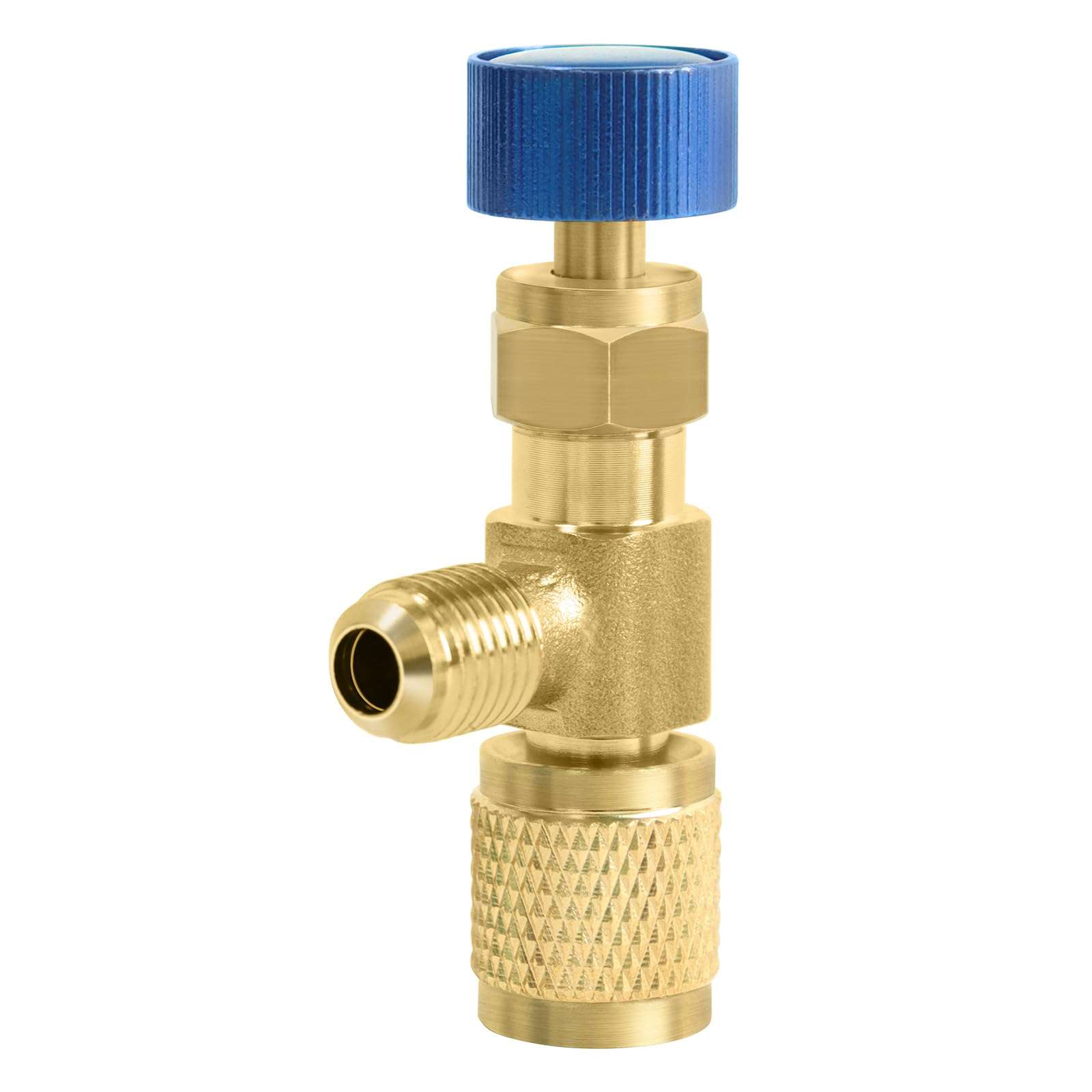 CD2060 Refrigerant Charging Valve - Hvac Core Depressor Valve for R12 R22 1/4" Male to 1/4" Female Refrigerant Charging (Blue)
