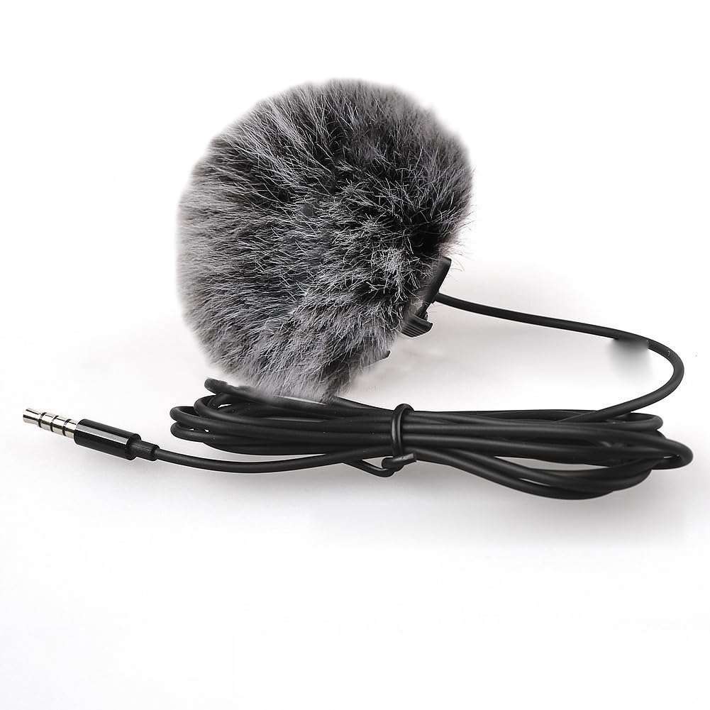 4 Pcs Black Microphone Windscreens Foam Mic Covers Furry Headset Covers Lapel Mic Sponge Covers Small Size Microphone Covers for Noise Reduction 4