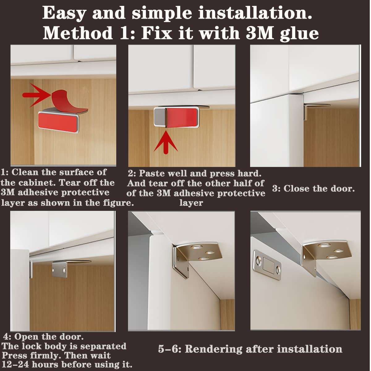 Ultra-Thin Magnetic Door Stopper, Glass Cabinet, Wardrobe, Cabinet Sliding Door, Zero-Space Magnetic Door Stopper, Invisible Magnetic Lock (2pcs) 4