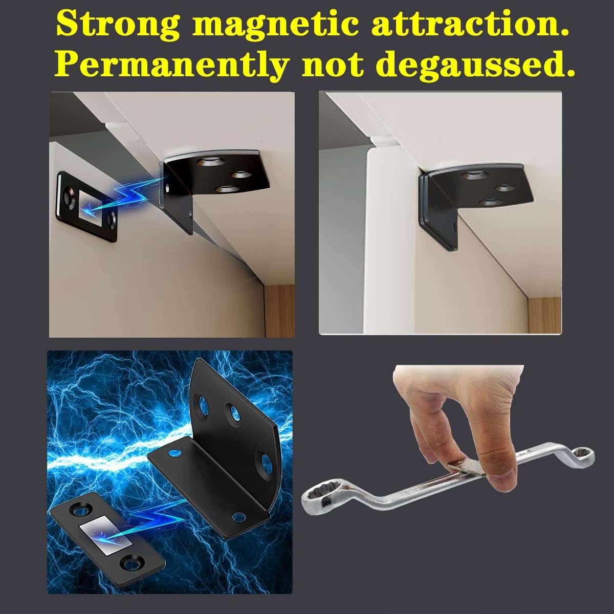 Ultra-Thin Magnetic Door Stopper, Glass Cabinet, Wardrobe, Cabinet Sliding Door, Zero-Space Magnetic Door Stopper, Invisible Magnetic Lock (2pcs) 3