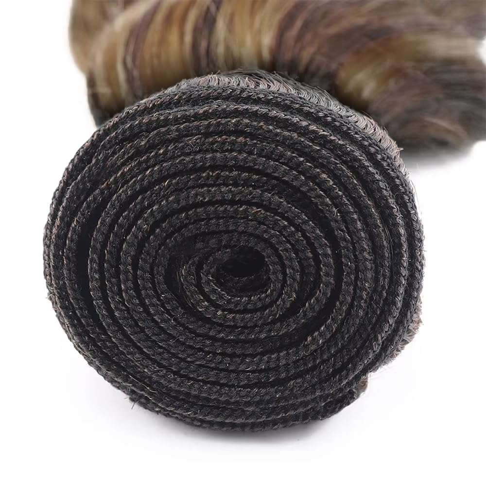 P4/27 Human Hair Bundles Highlight Body Wave Ombre Brown 16 18 20 Inch #27 and #4 4/27 5