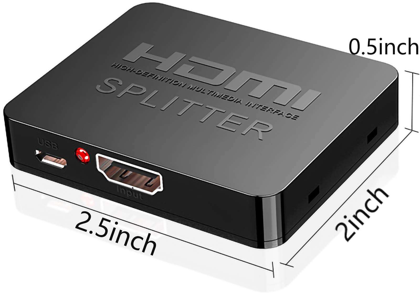 HDMI Splitter 1 in 2 Out NICEKEY 4K HDMI Splitter for Dual Monitors Supports 3D 4K@30HZ Full HD1080P for Xbox PS4 PS3 Blu-Ray Player TV HDTV 3