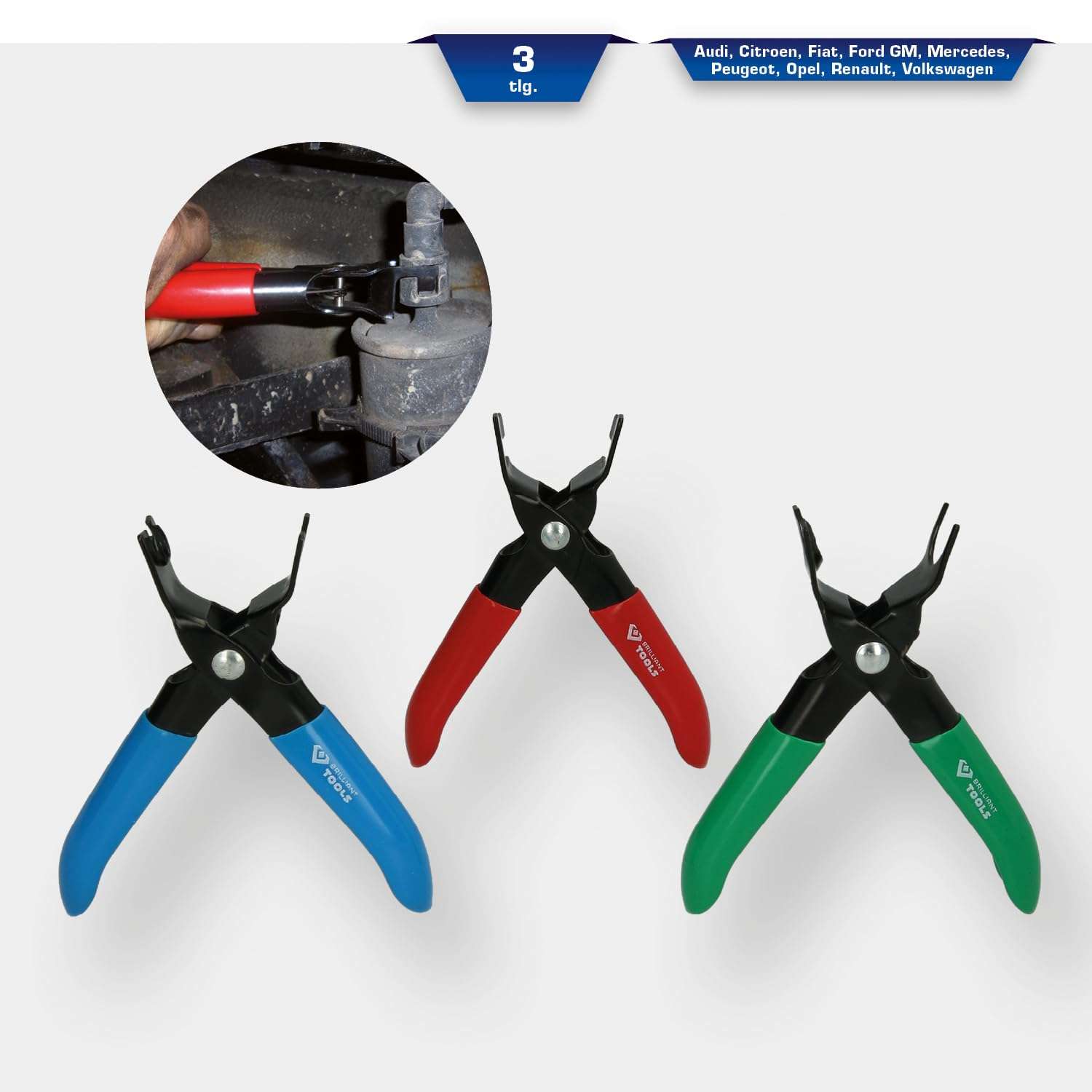 Brilliant Tools BT531000 3-Piece Set Fuel Line Release Tool Kit 4