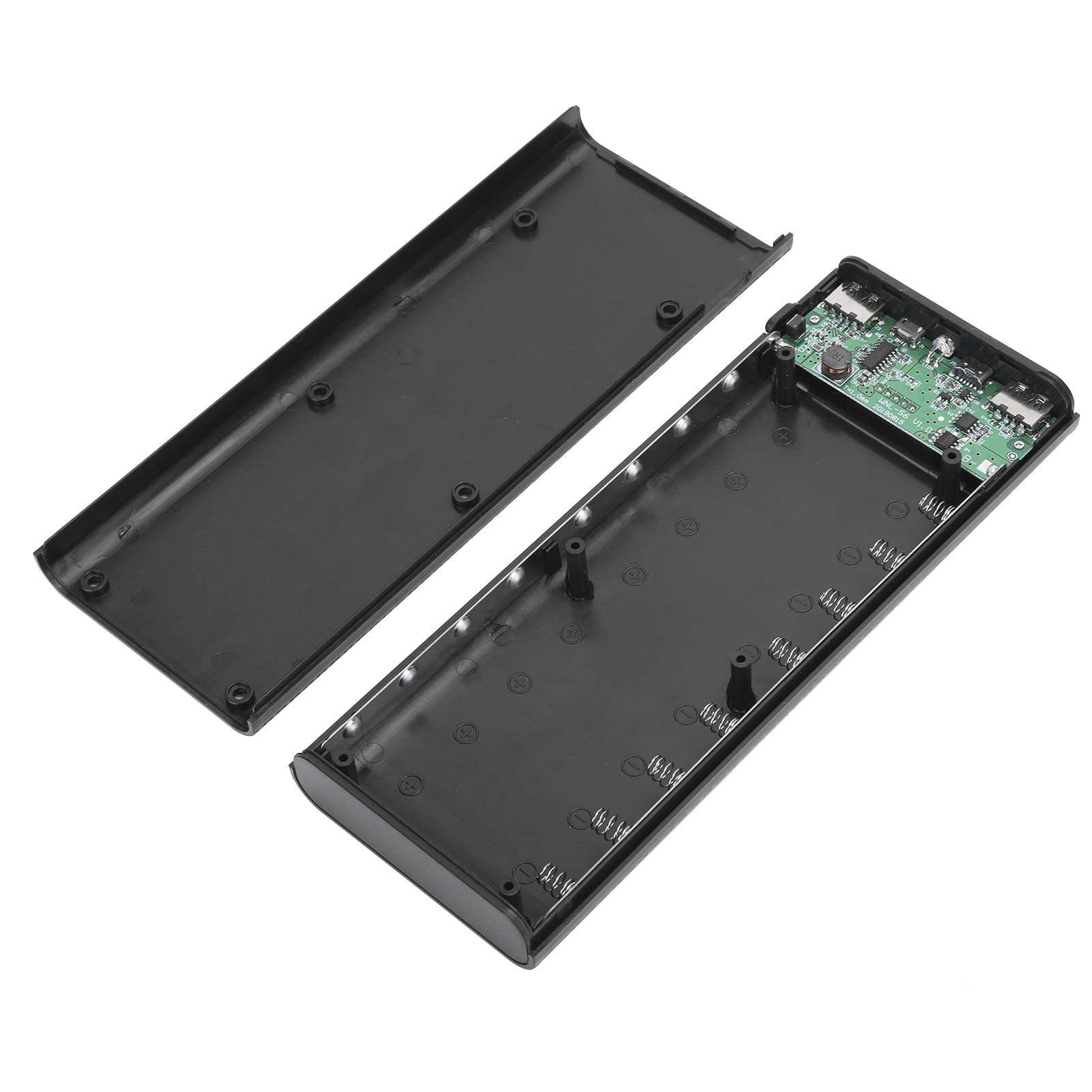 8X 18650 Battery Power Bank, LED Flashlight Battery Storage Box, Power Protection Lightweight DIY for Tablets Power Bank Supply Jacking Accessory Smart Phones(Black) 6