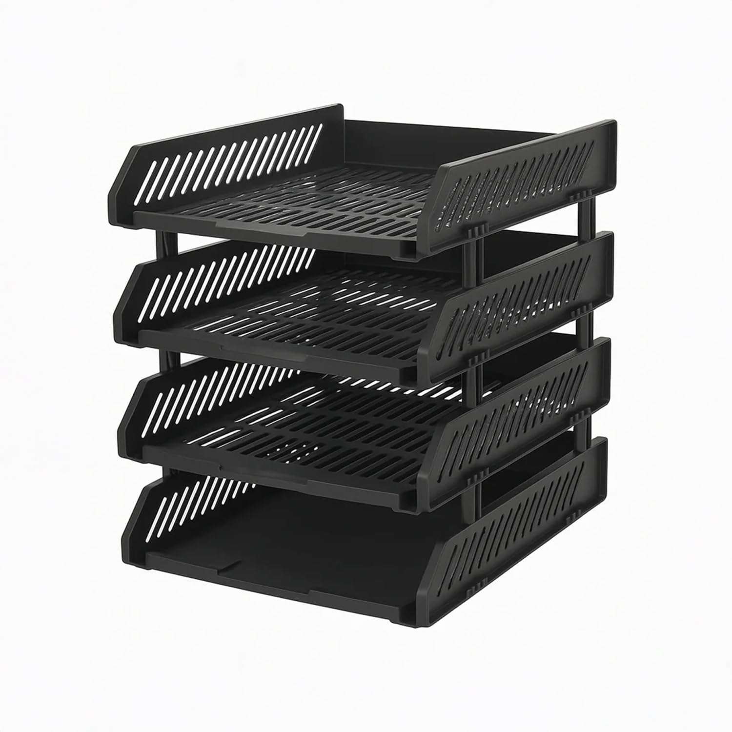 Oblivion Multifunctional Tiered Shelf Freestanding File Rack With Drawers-4-Layer Desktop Storage Organizer For Office Supplies,Adjustable For A4/Letter Size,Sturdy & Space-Saving For Home Or Office 2