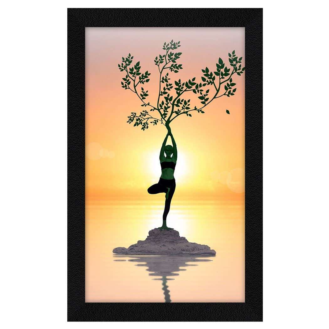 Jitesh Arts Decorative Art Unique Mother Nature Sunrise Sea Yoga Painting For Home Office Kitchen Bedroom Dining Room Living Room Wall Decoration 1