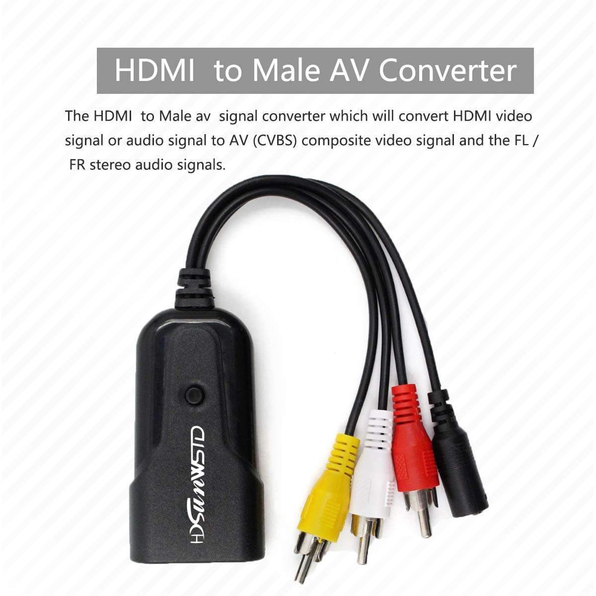 HDMI to AV Adapter Mini HD Video Converter Box HDMI to RCA AV/CVSB L/R Video 1080P HDMI2AV Support NTSC PAL Output 2
